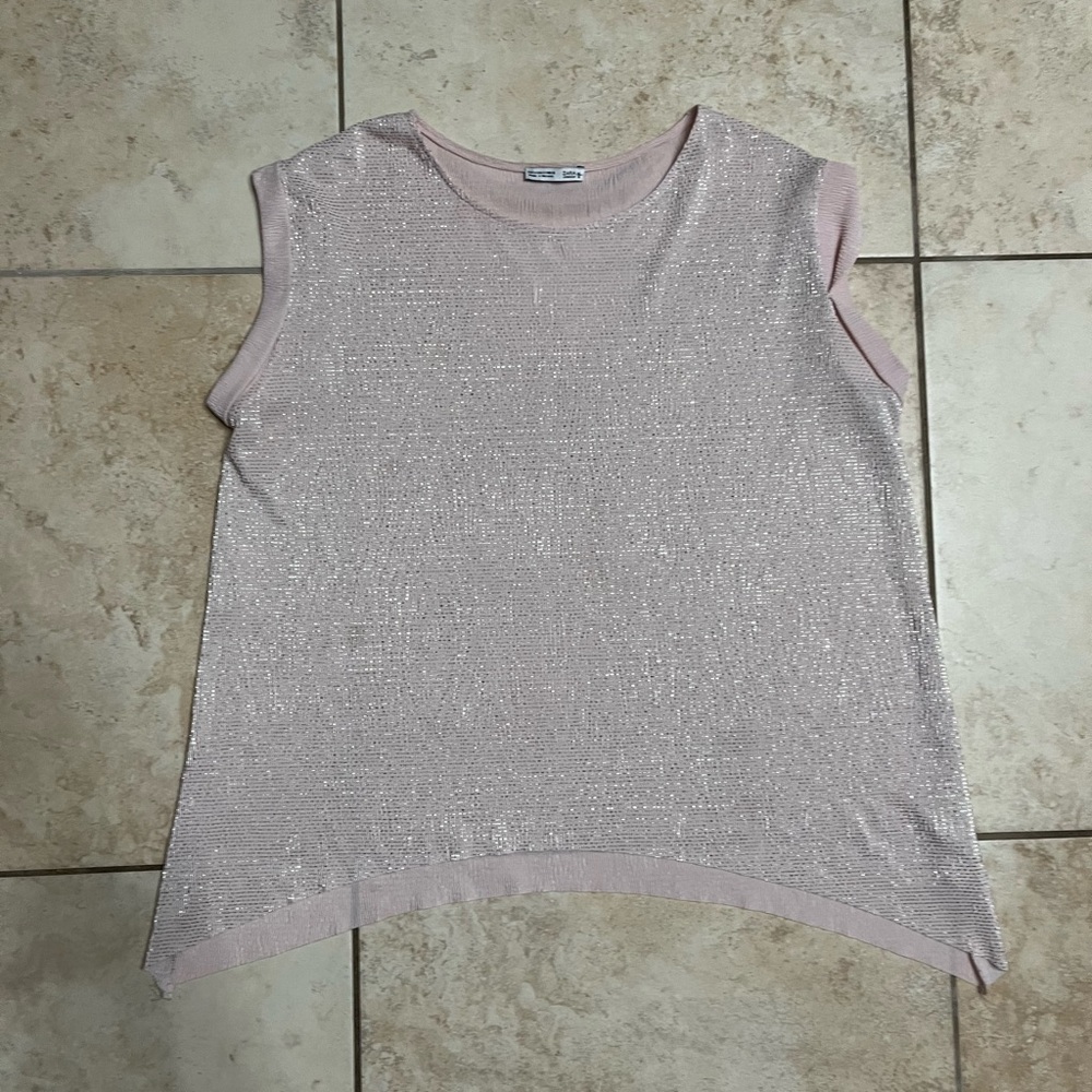 Zara pink silver shimmer top